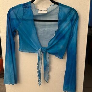 Mesh open tie cover up